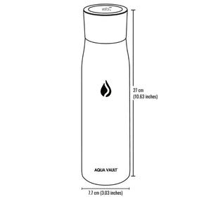 AQUA VAULT PureX smart water bottle technical specifications and dimensions