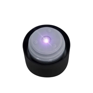 AQUA VAULT PureX UV-C Self-Cleaning Premium Smart Water Bottle Replacement Cap Black Color with UV Light a white background