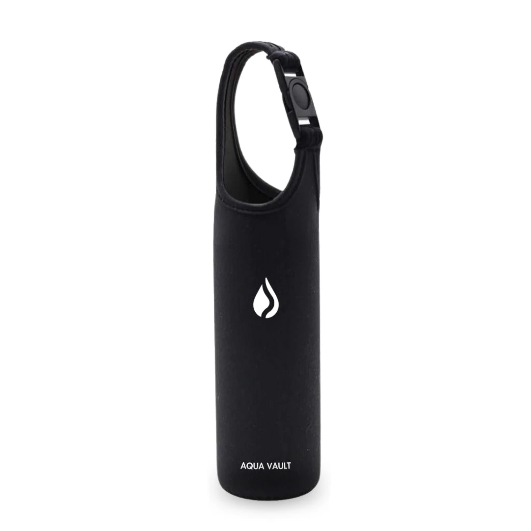 AQUA VAULT PureX Travel Sleeve Black Colored with AQUA VAULT logo on a white background