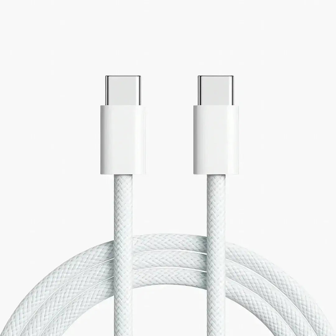 AQUA VAULT USB-C Charging Cable 1m White Colored on a white background