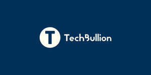 TechBullion logo on a blue background